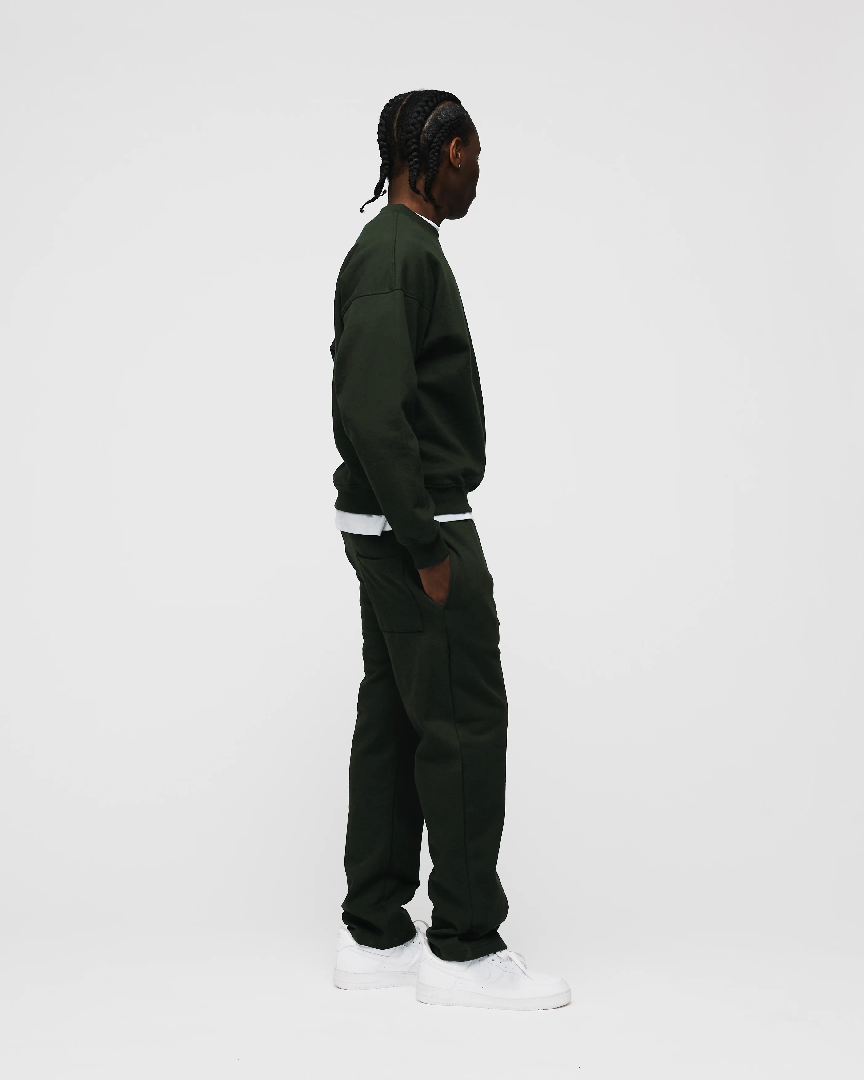 Open Bottom Sweatpants - Olive - Image 6