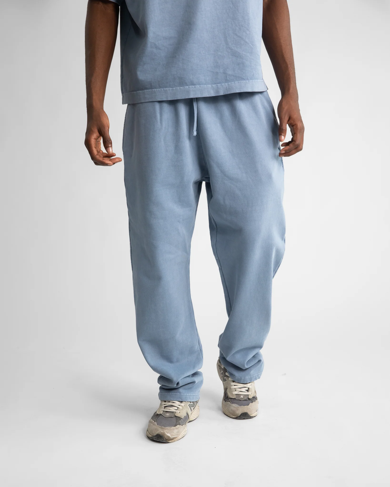 Open Bottom Sweatpants - Vintage Blue - Image 4