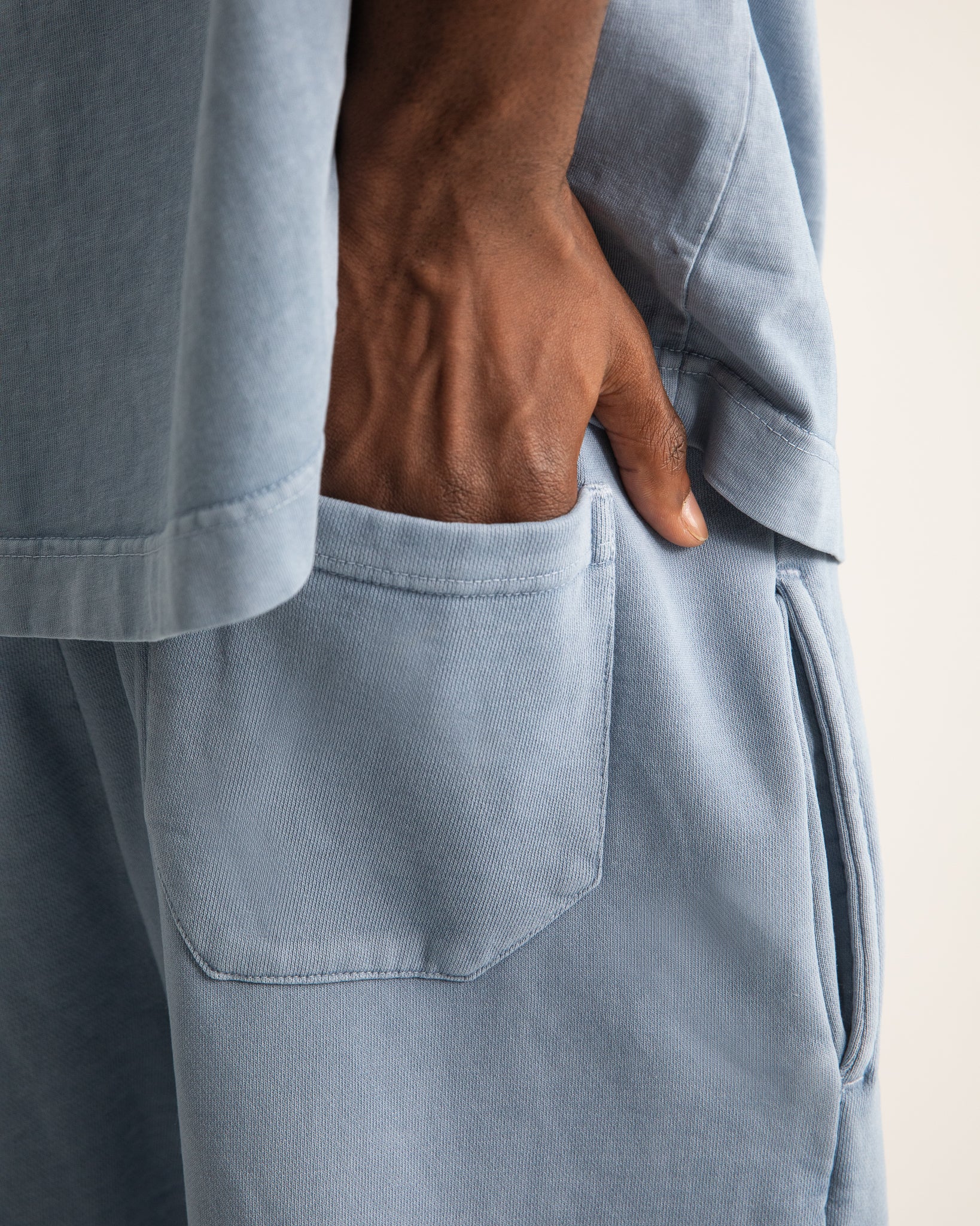 Open Bottom Sweatpants - Vintage Blue - Image 5