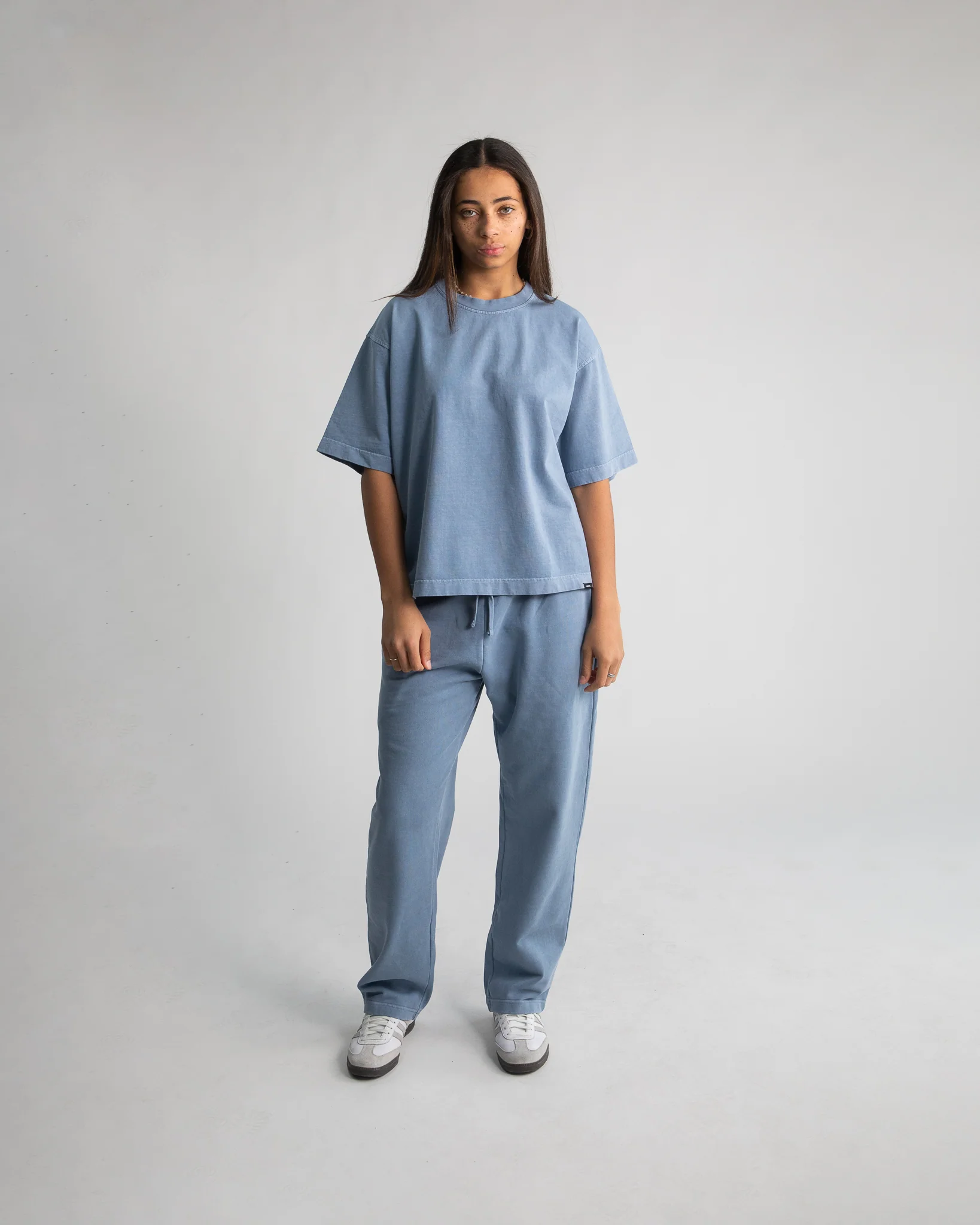 Open Bottom Sweatpants - Vintage Blue - Image 8