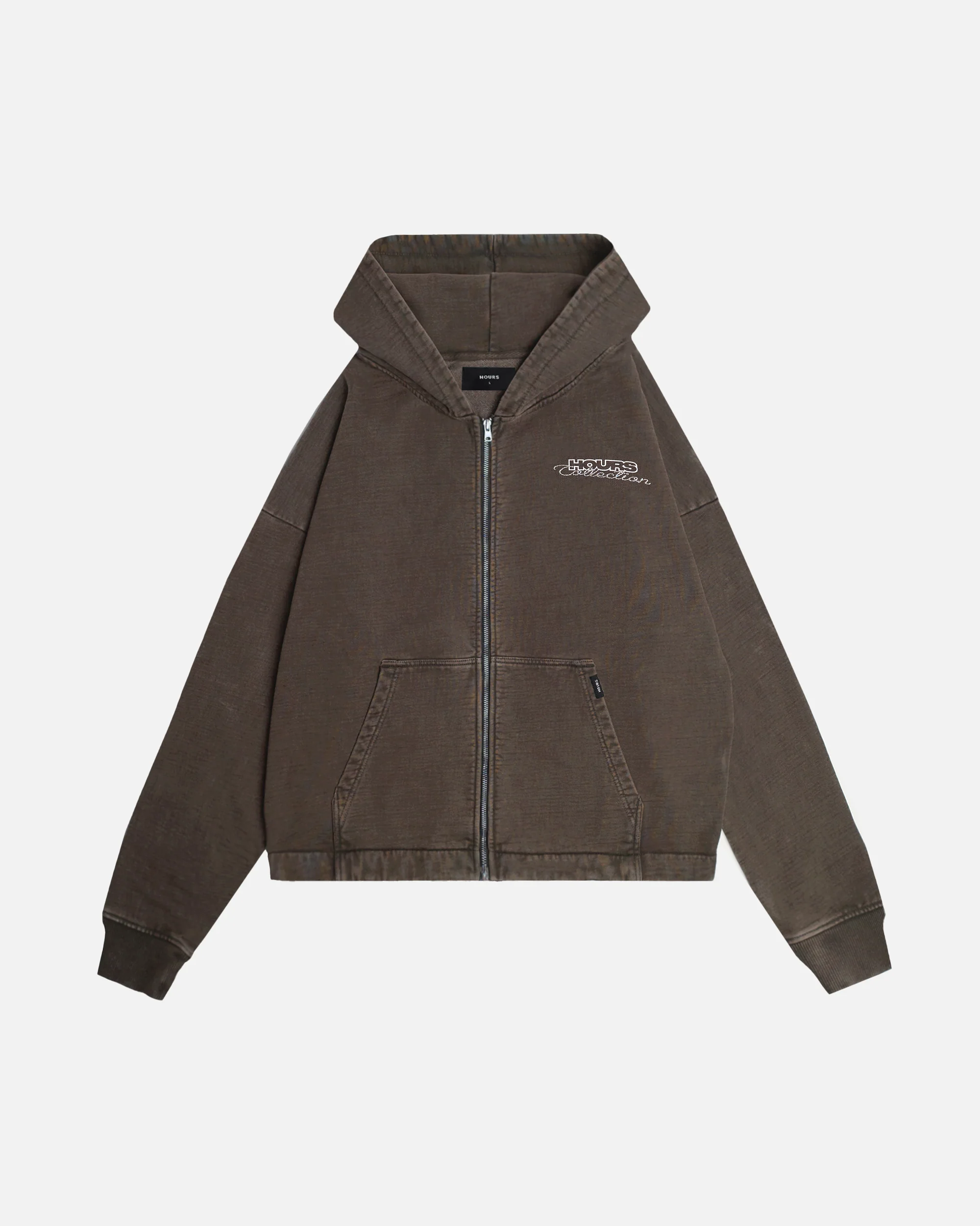 Outlaw Cropped Zip Hoodie - Vintage Espresso - Image 3