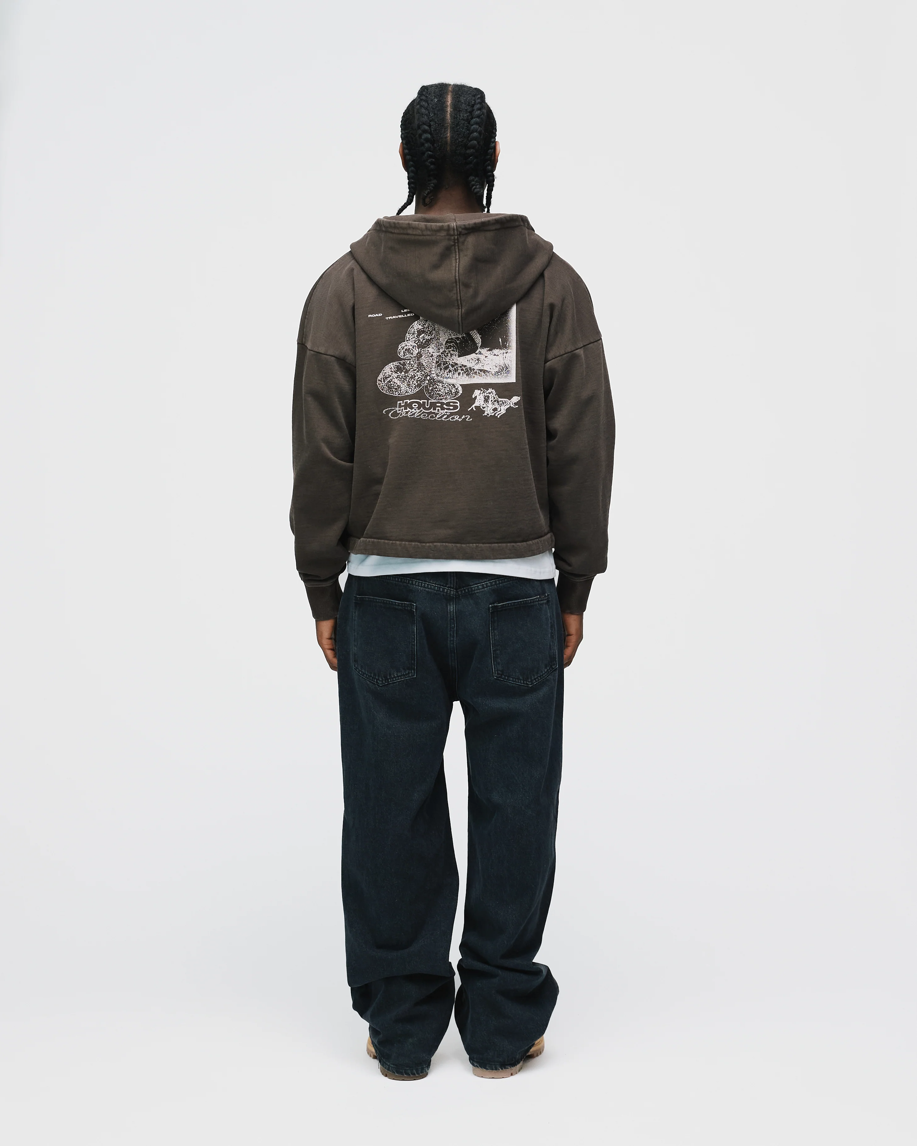 Outlaw Cropped Zip Hoodie - Vintage Espresso - Image 8