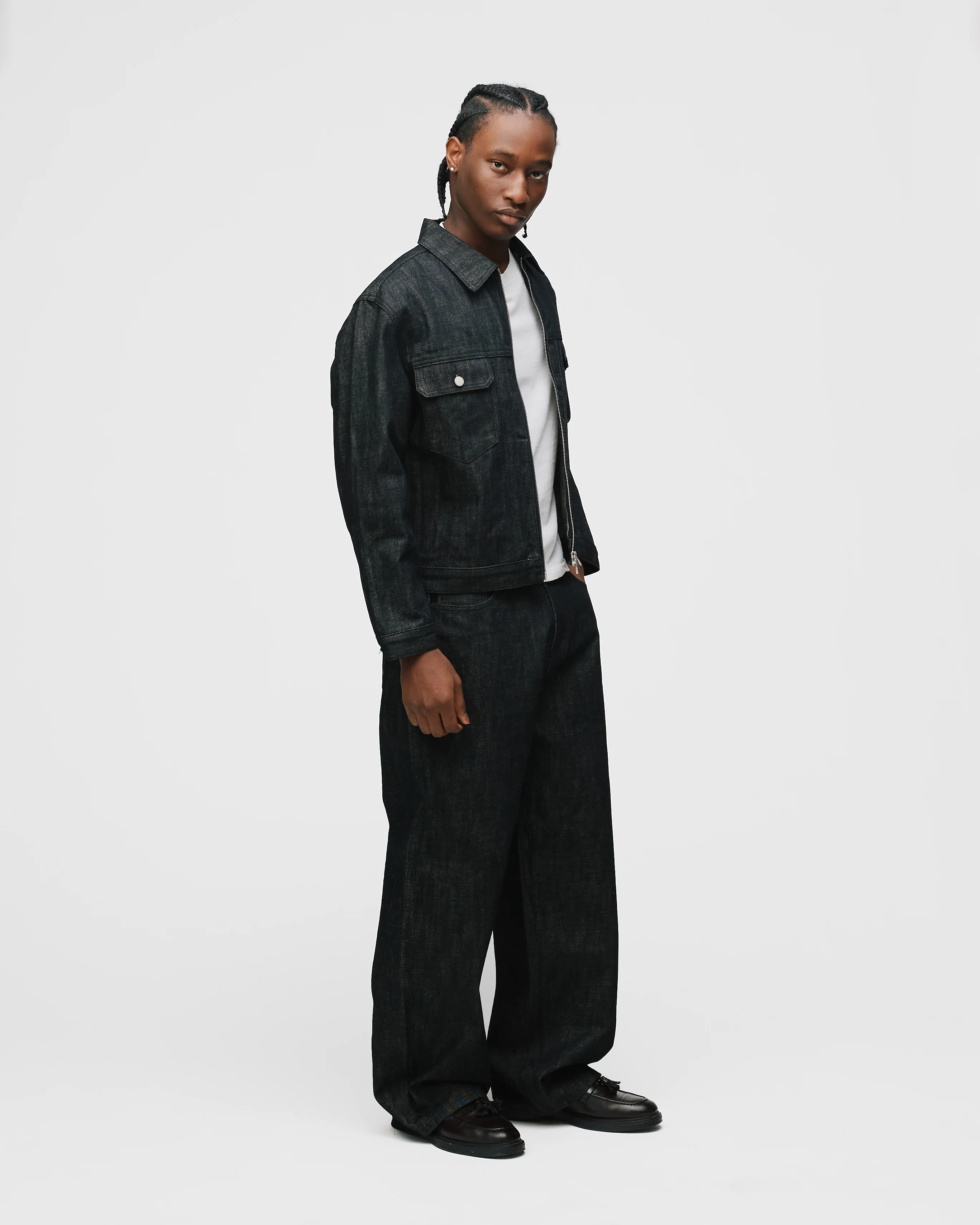Raw Denim Jacket - Black - Image 5