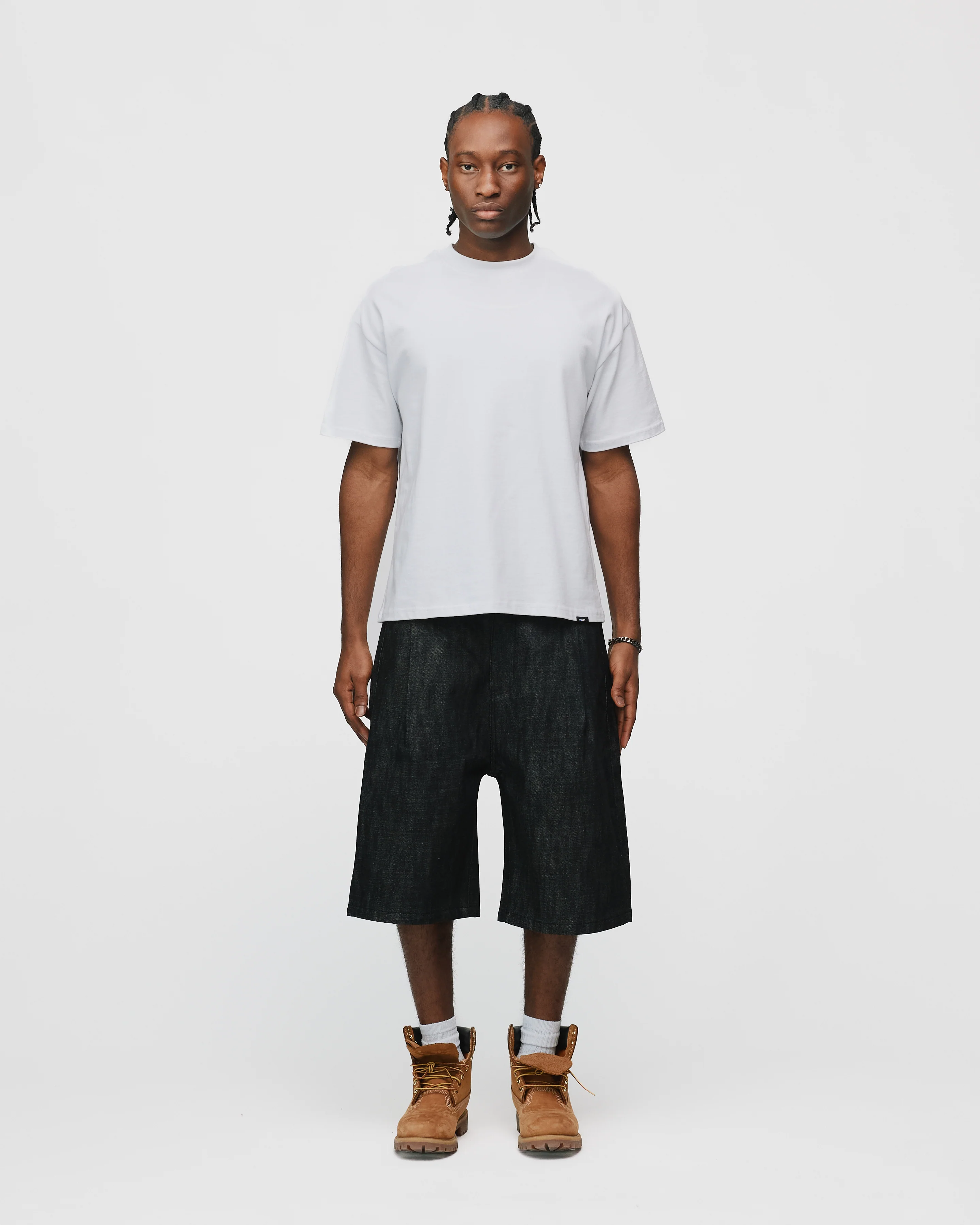 Raw Denim Shorts - Black - Image 2