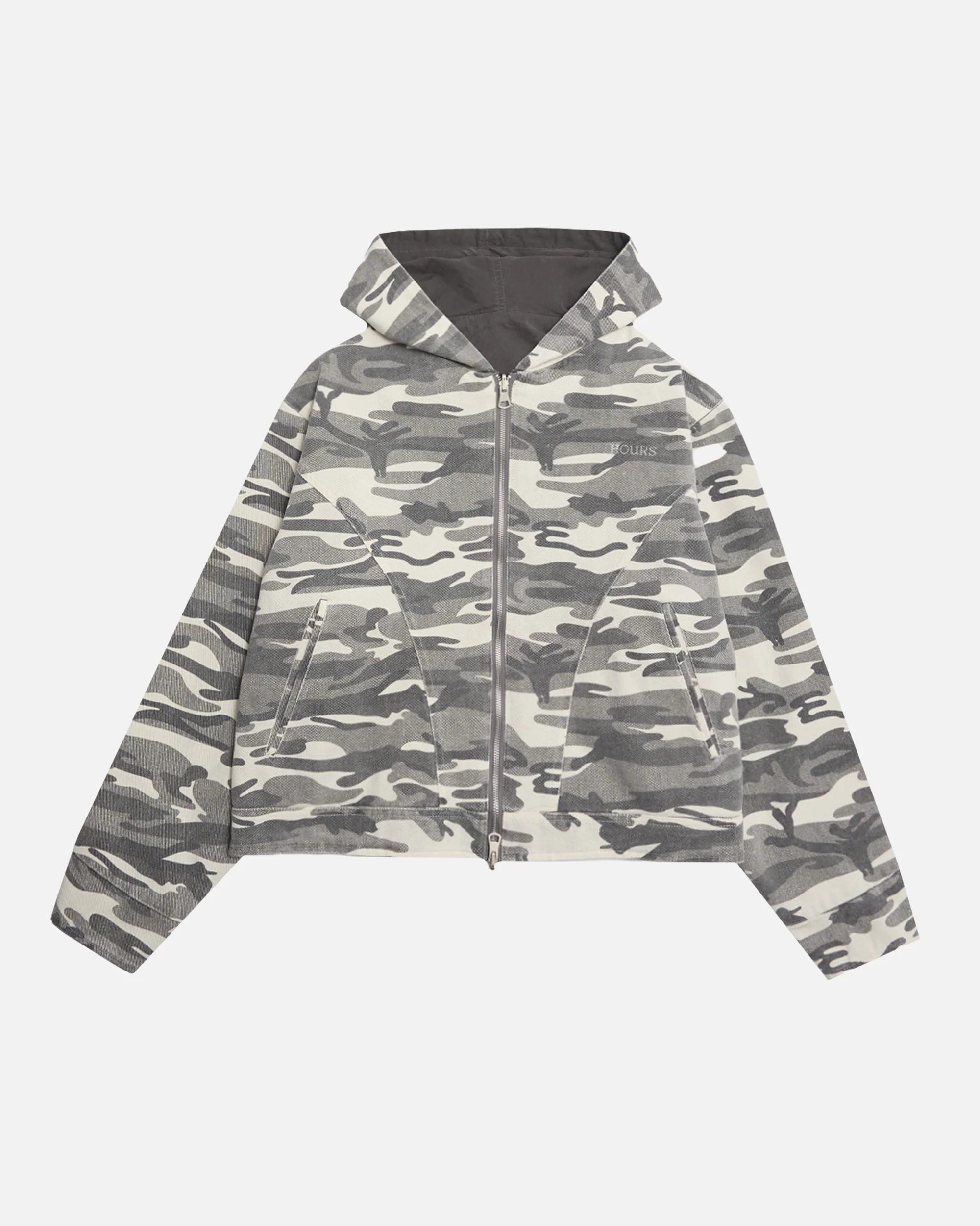 Reversible Hooded Jacket - White Camo