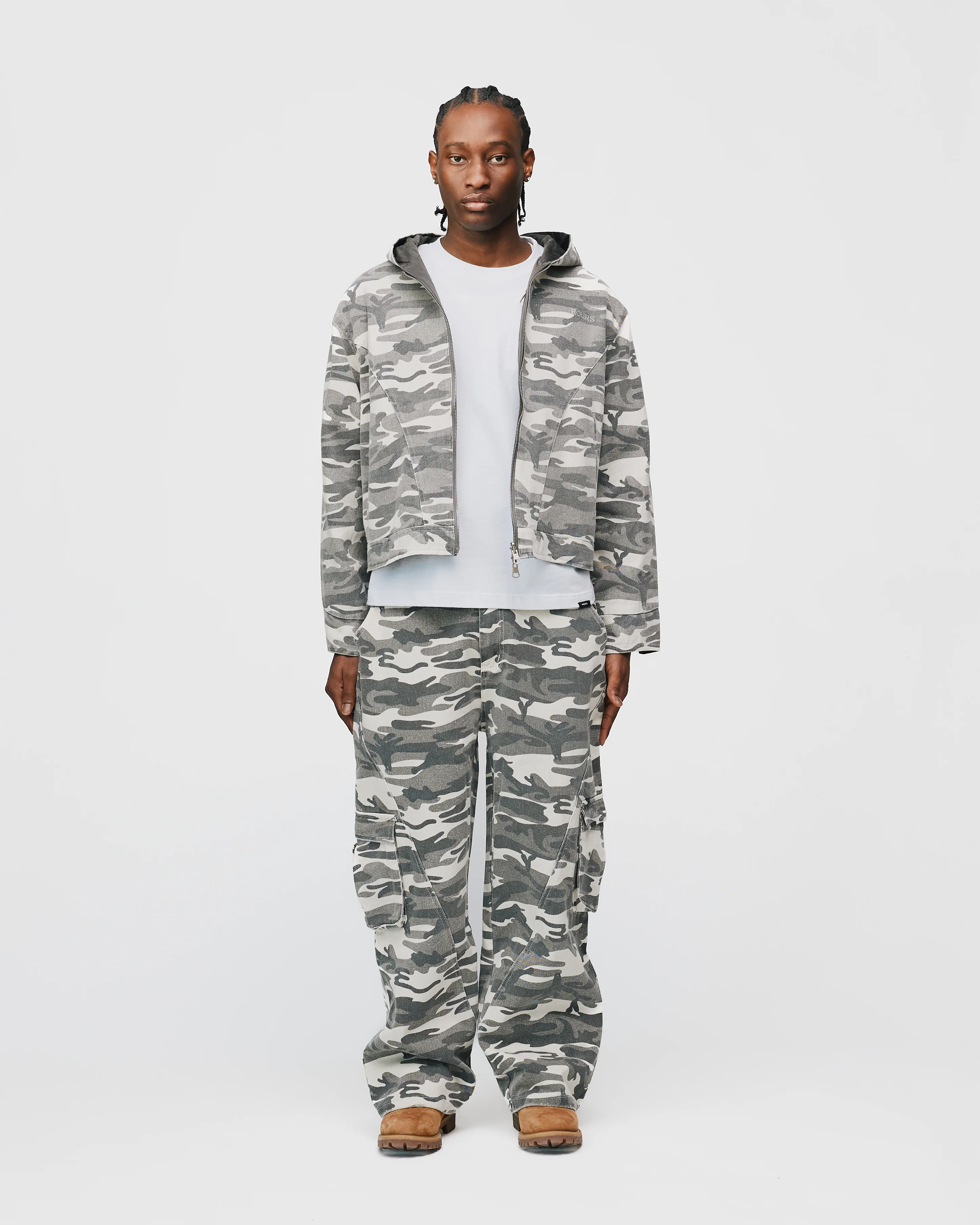 Reversible Hooded Jacket - White Camo - Image 2