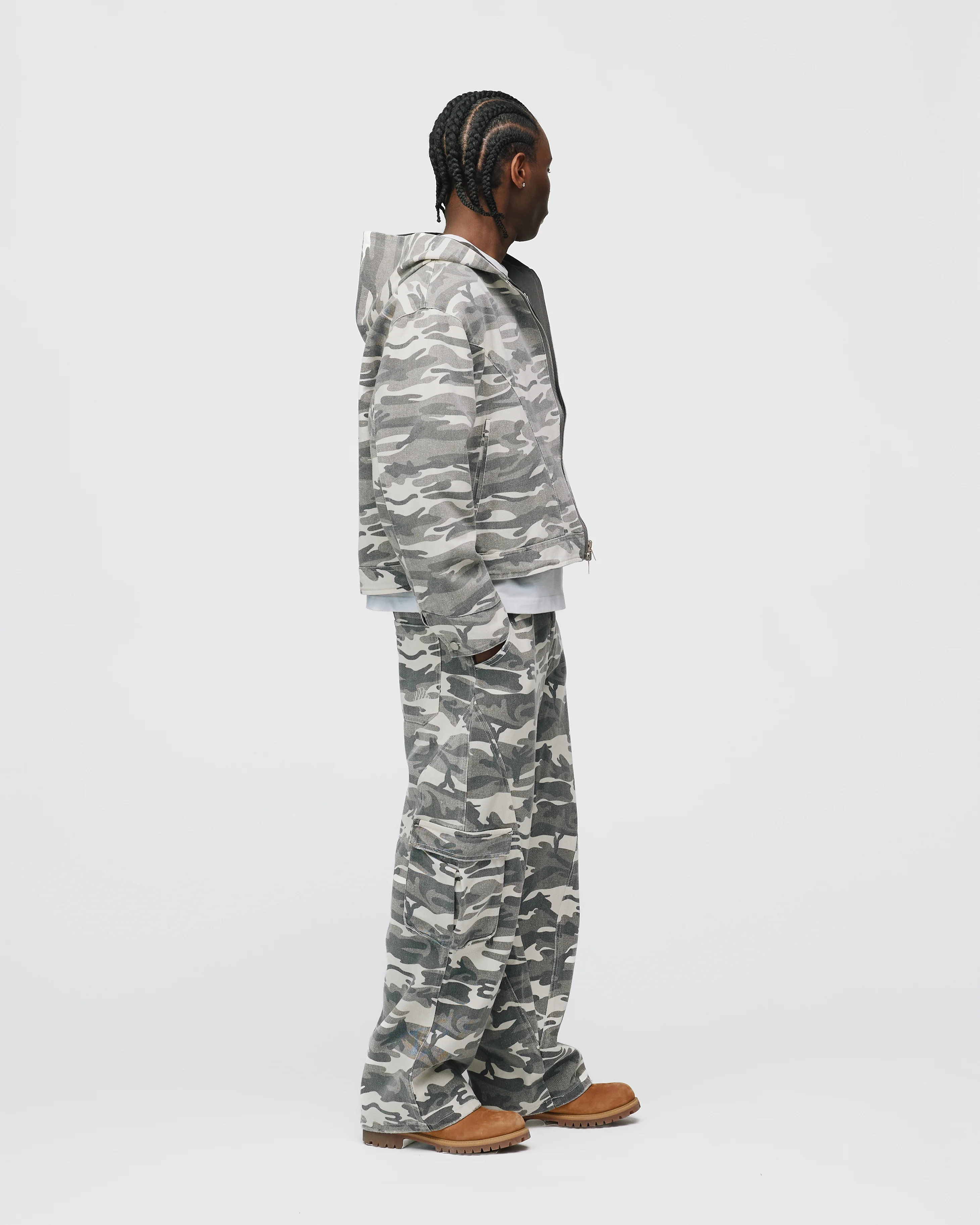 Reversible Hooded Jacket - White Camo - Image 5