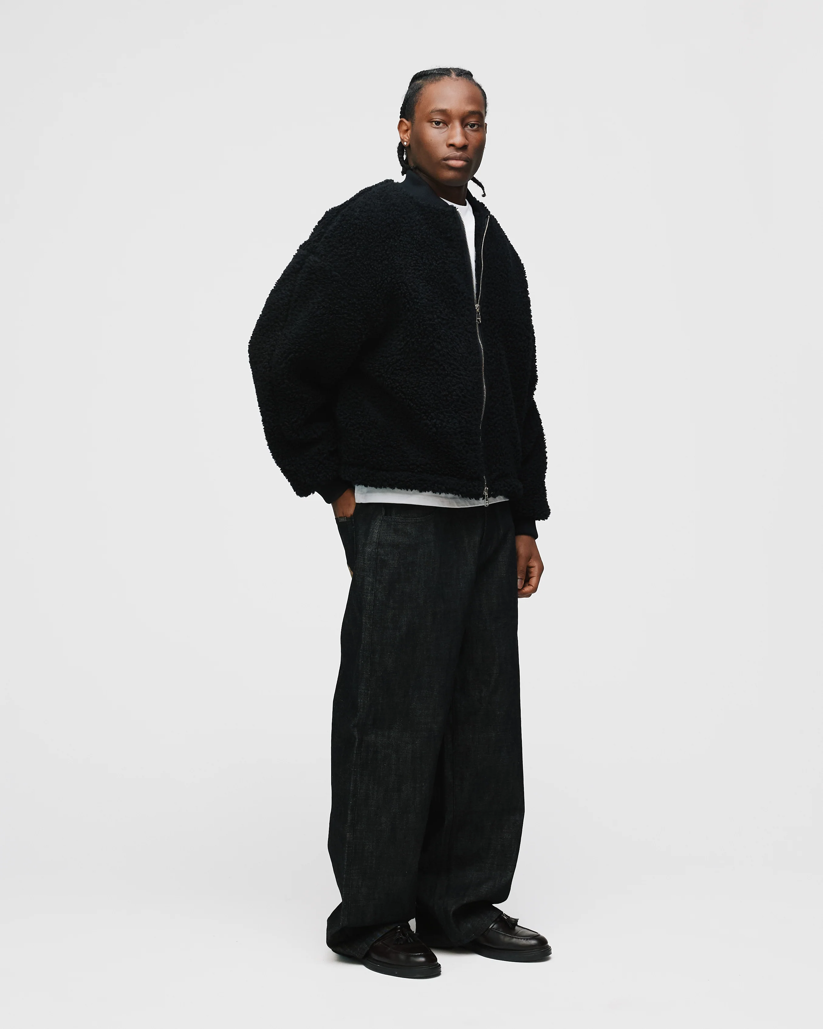 Sherpa Full Zip - Black - Image 5