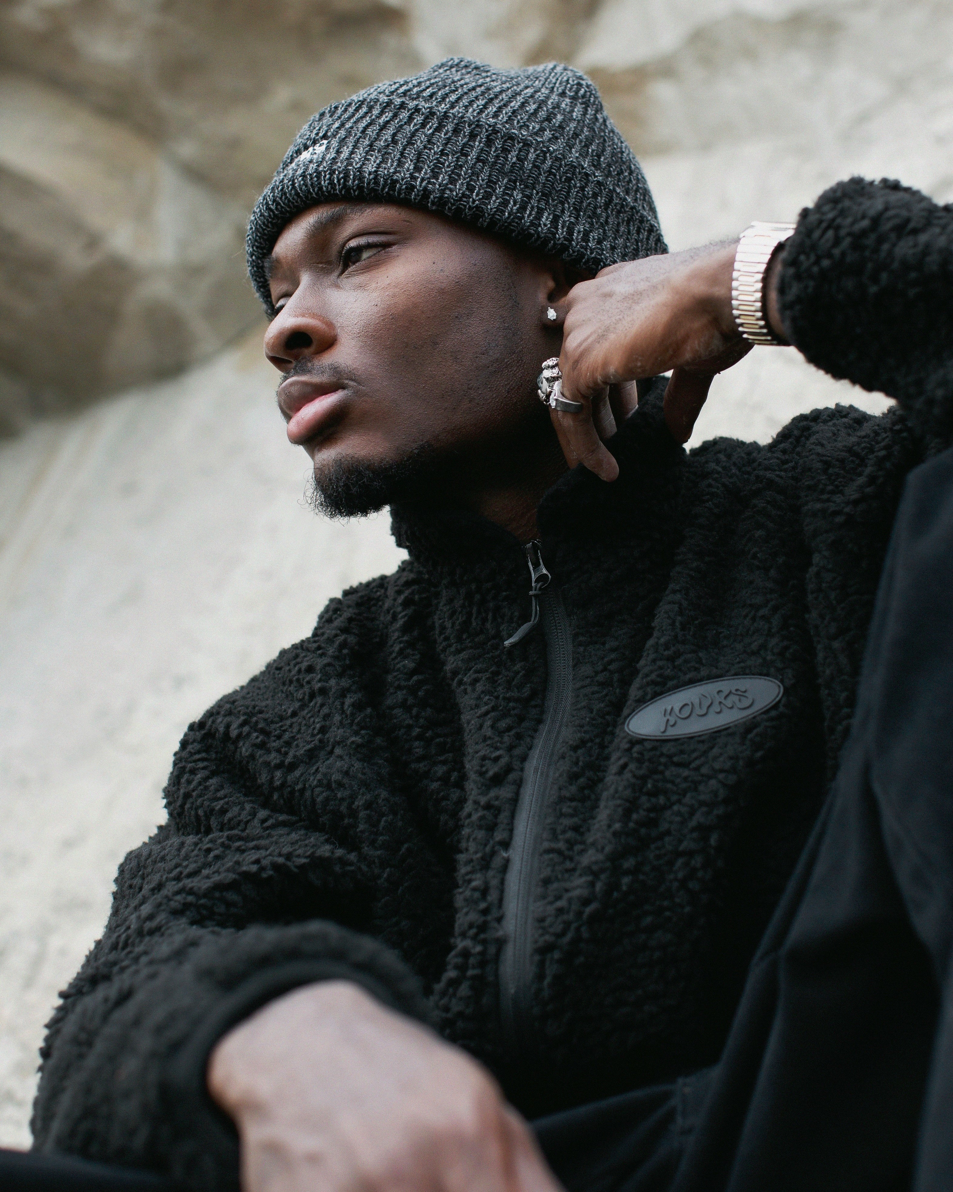 Signature Knit Beanie - Black - Image 5