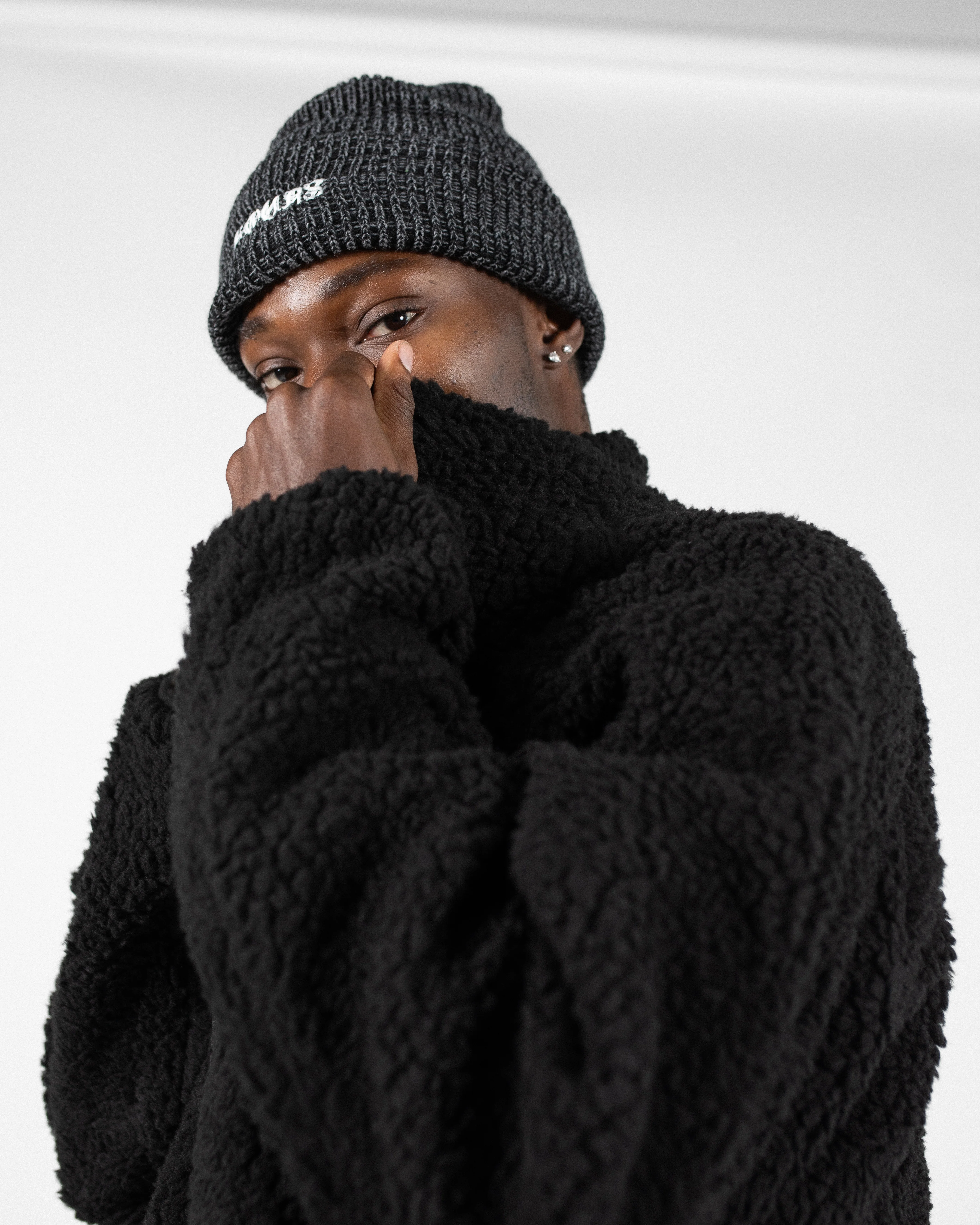 Signature Knit Beanie - Black - Image 6