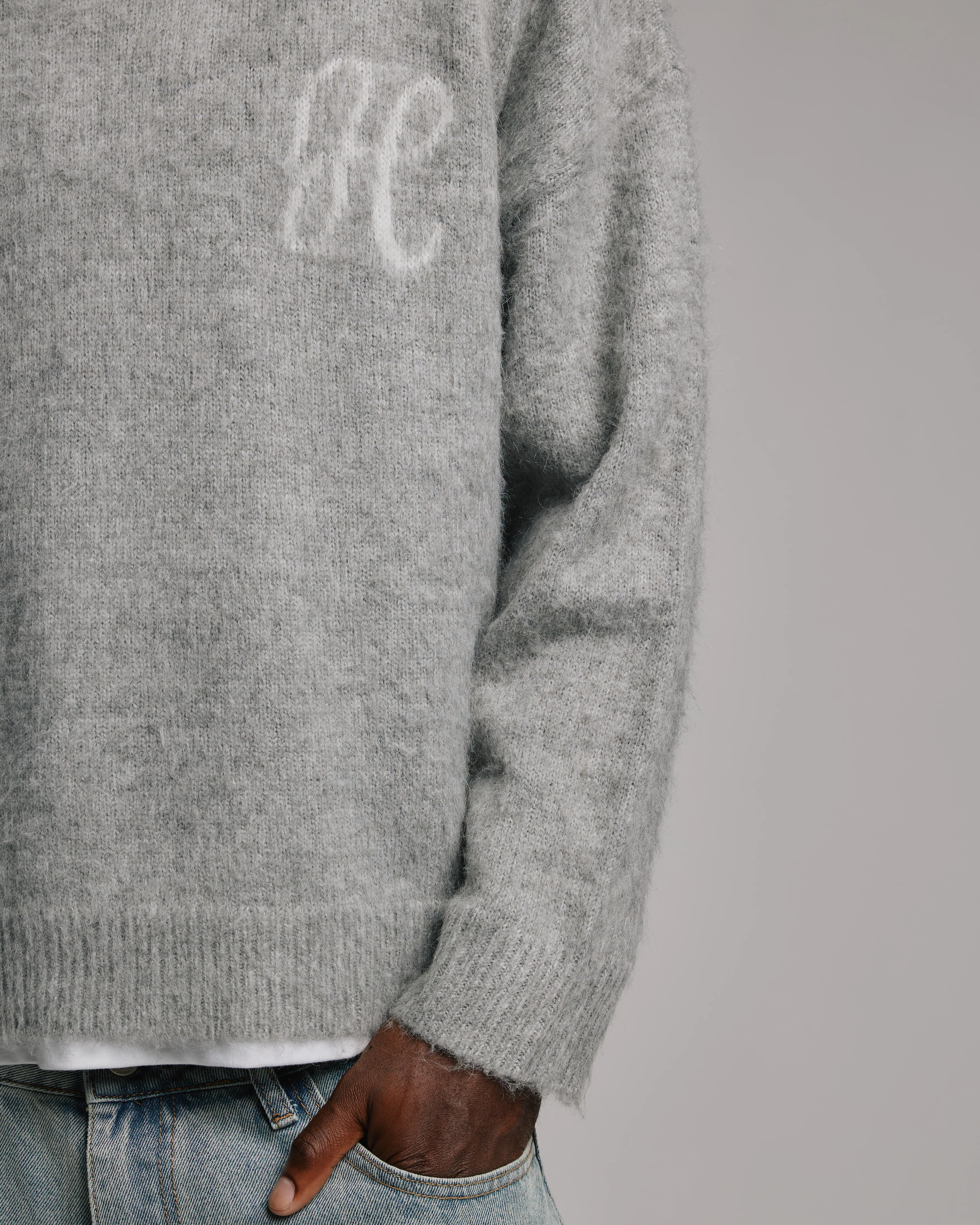 Signature Mohair Sweater - Grey - Image 8