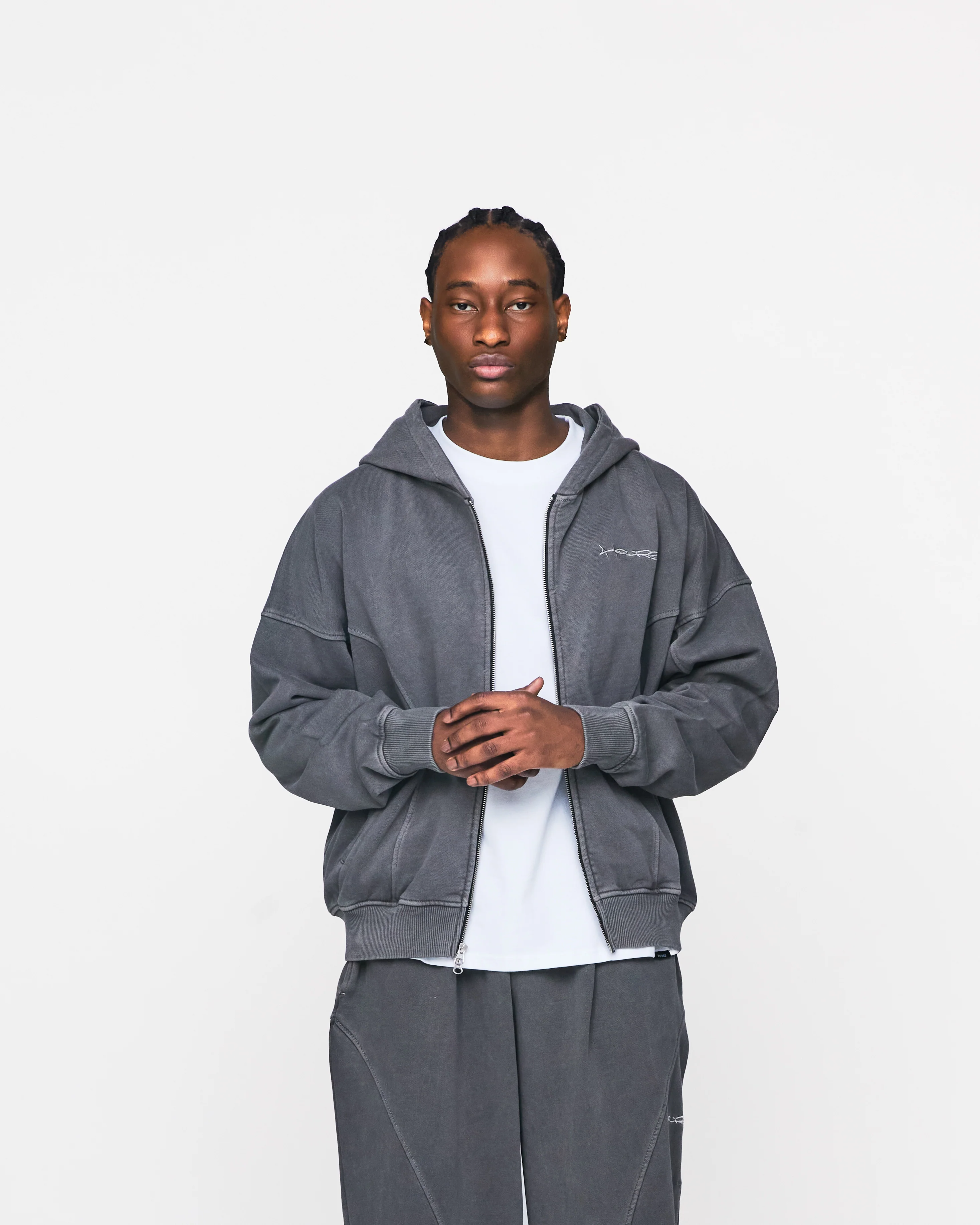Signature Zip Hoodie - Vintage Grey - Image 3