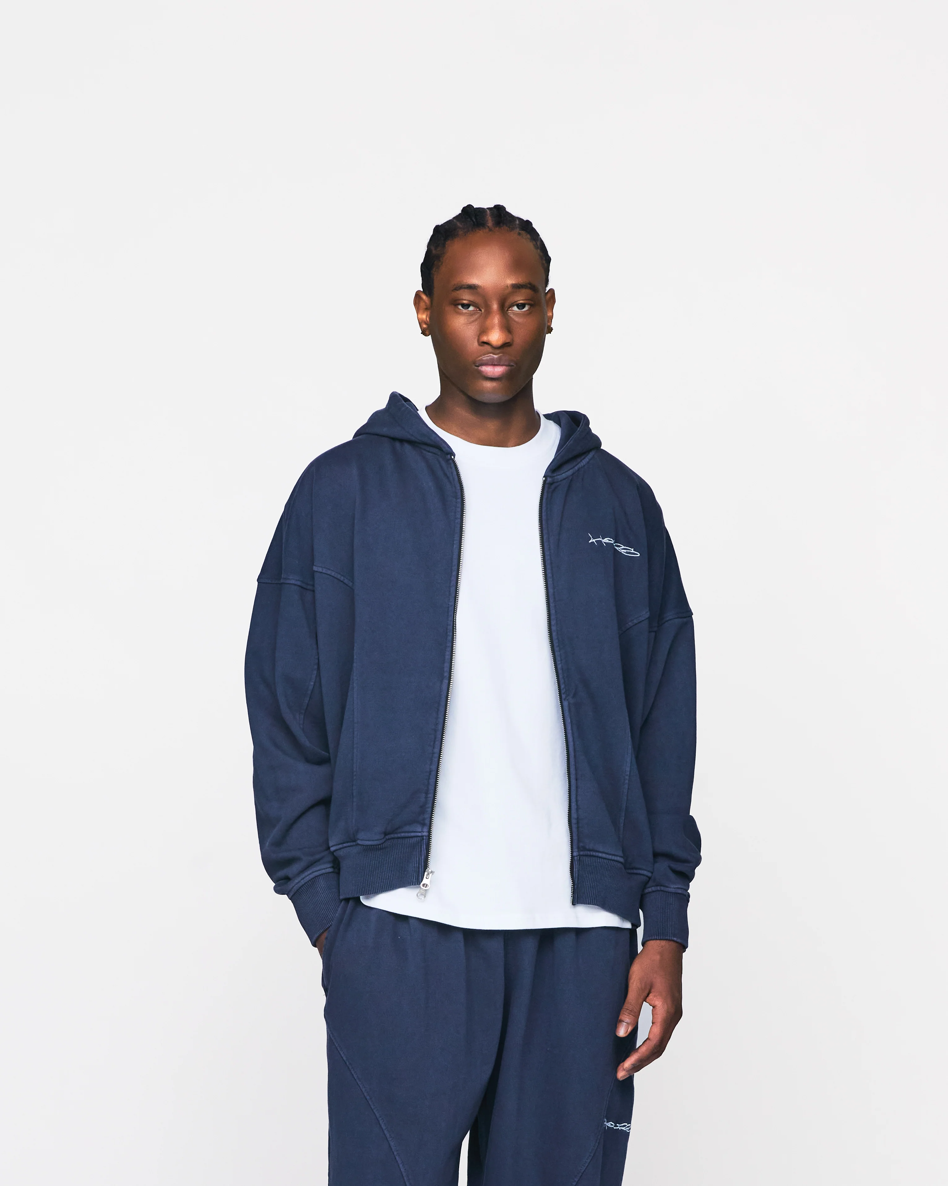 Signature Zip Hoodie - Vintage Navy - Image 3