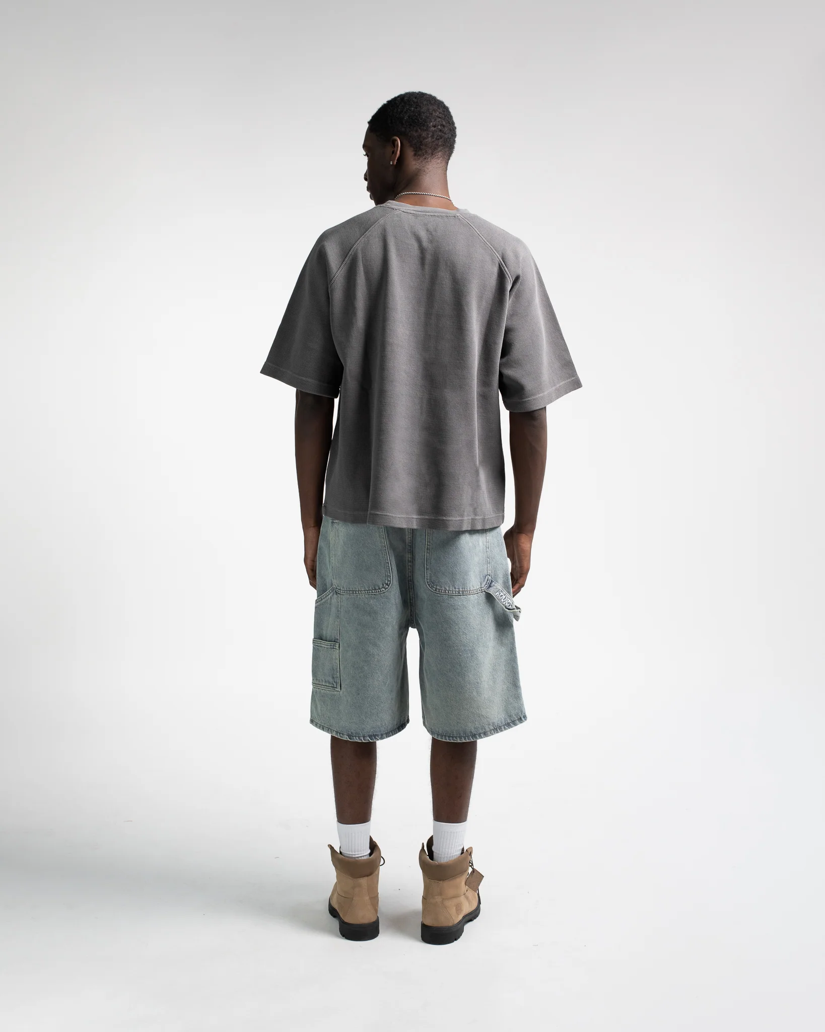 Thermal Boxy T-Shirt - Vintage Grey - Image 4