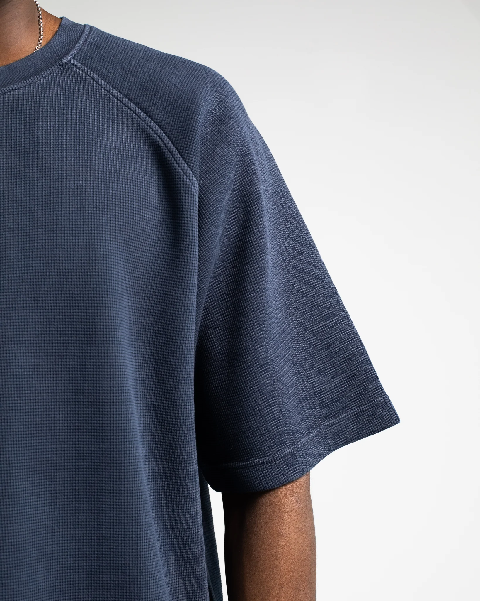 Thermal Boxy T-Shirt - Vintage Navy - Image 3