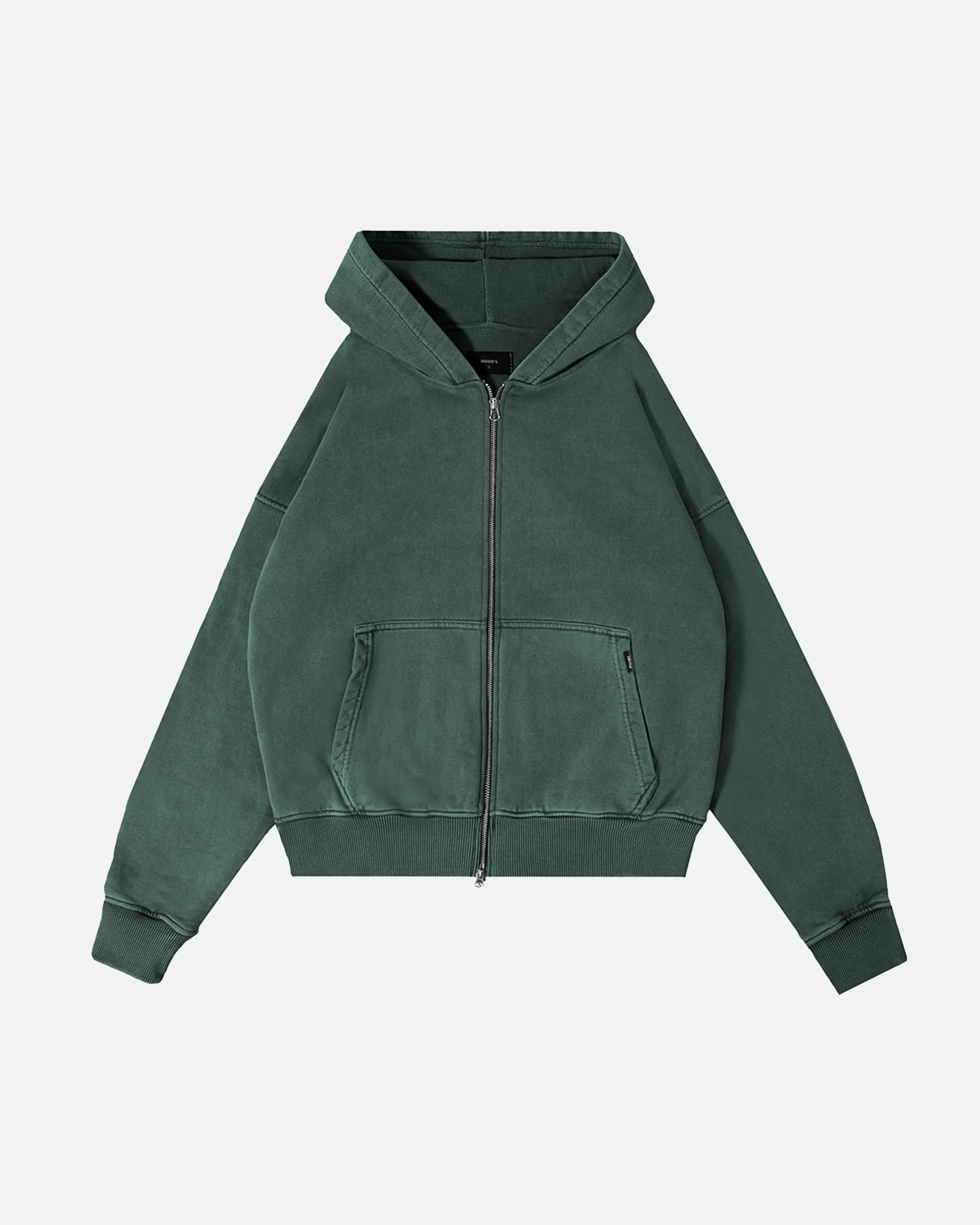Thermal Lined Zip Hoodie - Vintage Green