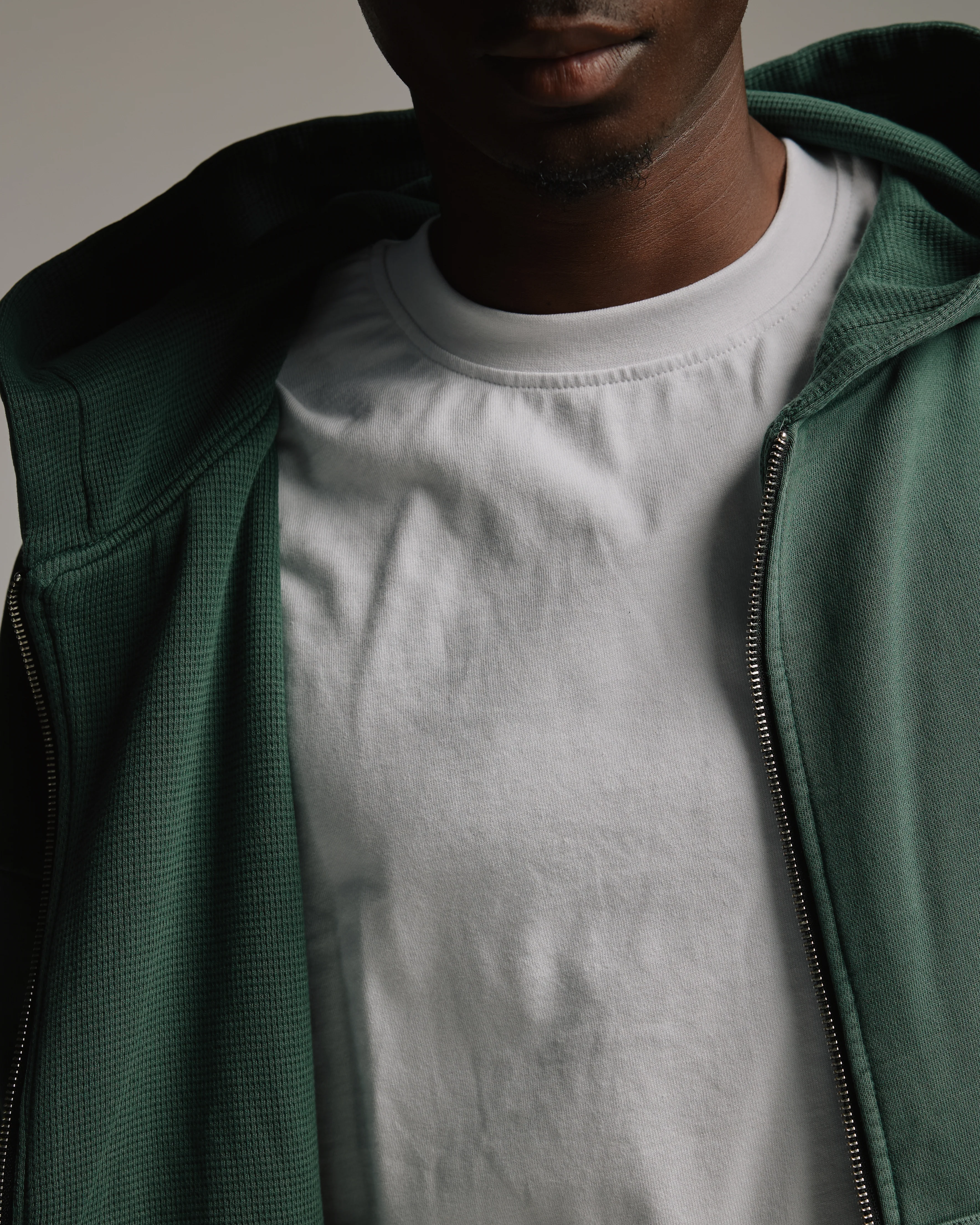 Thermal Lined Zip Hoodie - Vintage Green - Image 7