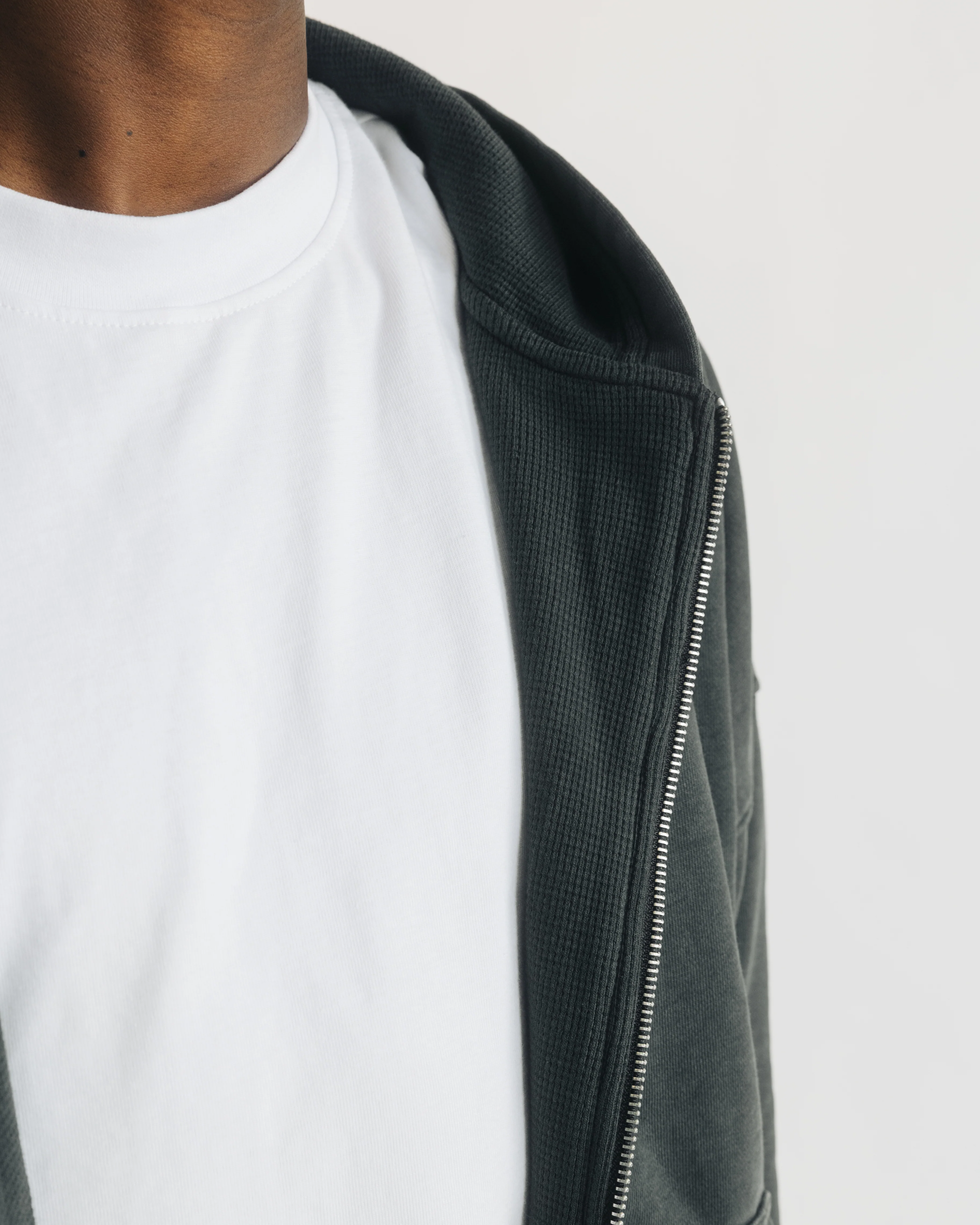 Thermal Lined Zip Hoodie - Vintage Black - Image 6