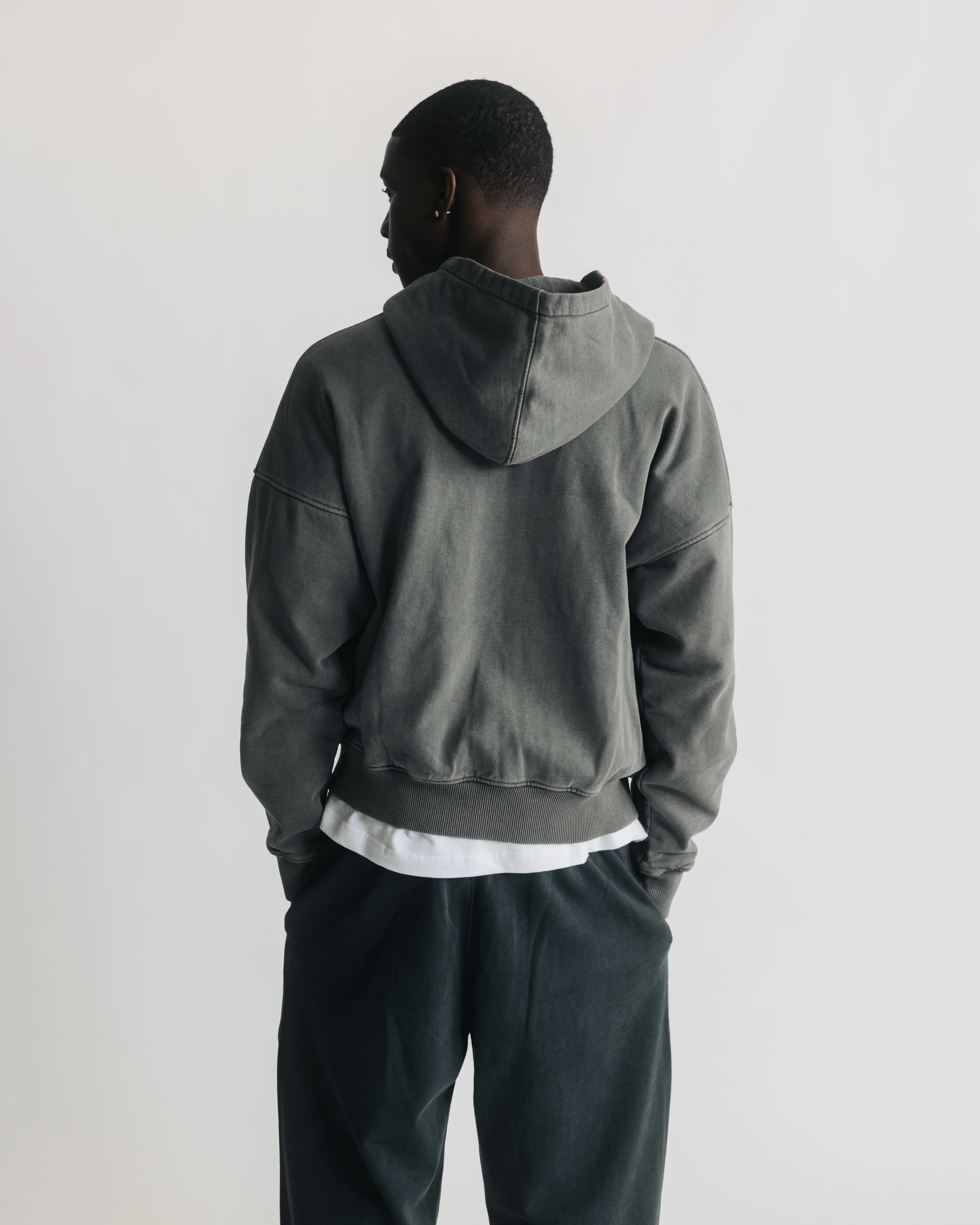 Thermal Lined Zip Hoodie - Vintage Grey - Image 4