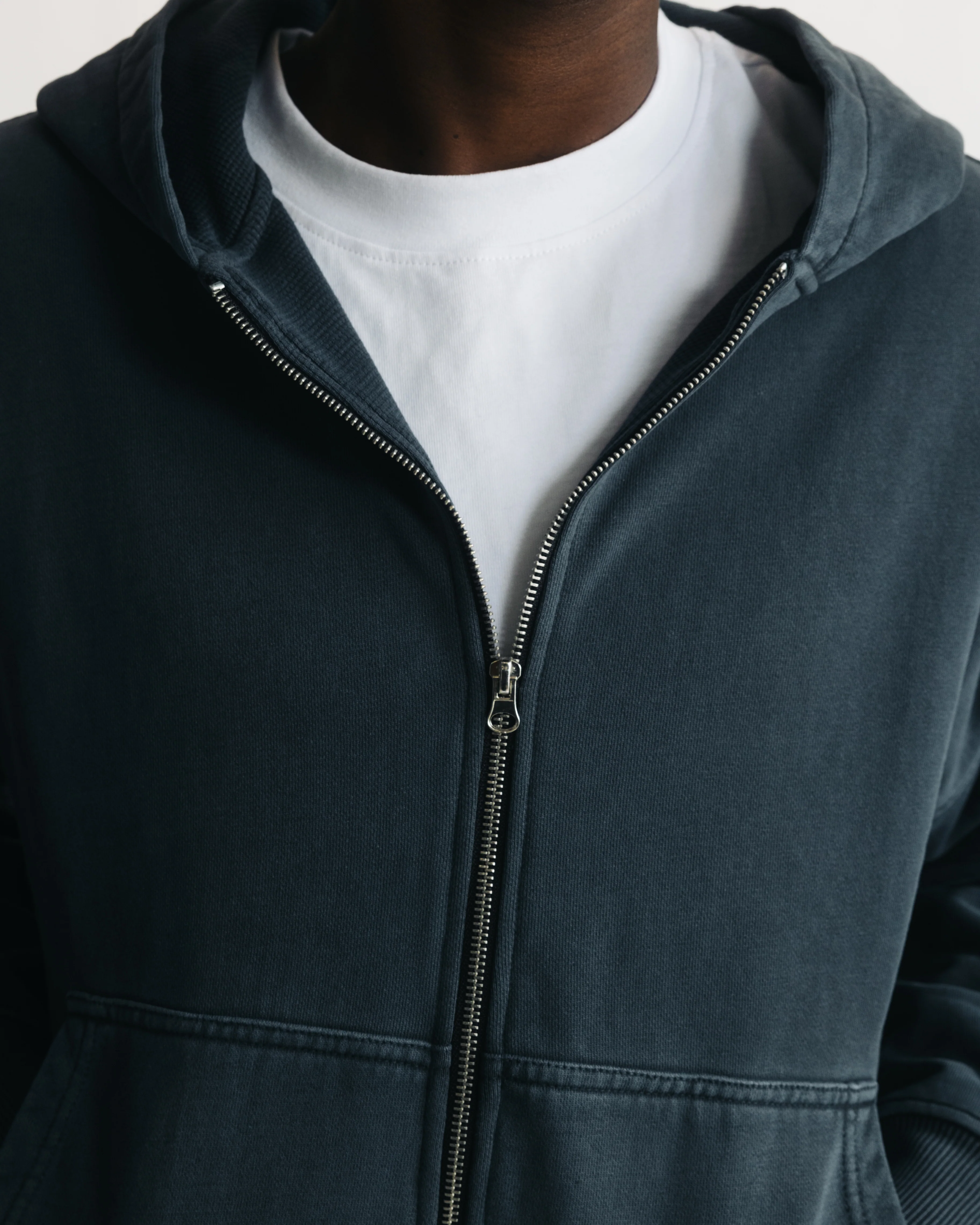 Thermal Lined Zip Hoodie - Vintage Navy - Image 4