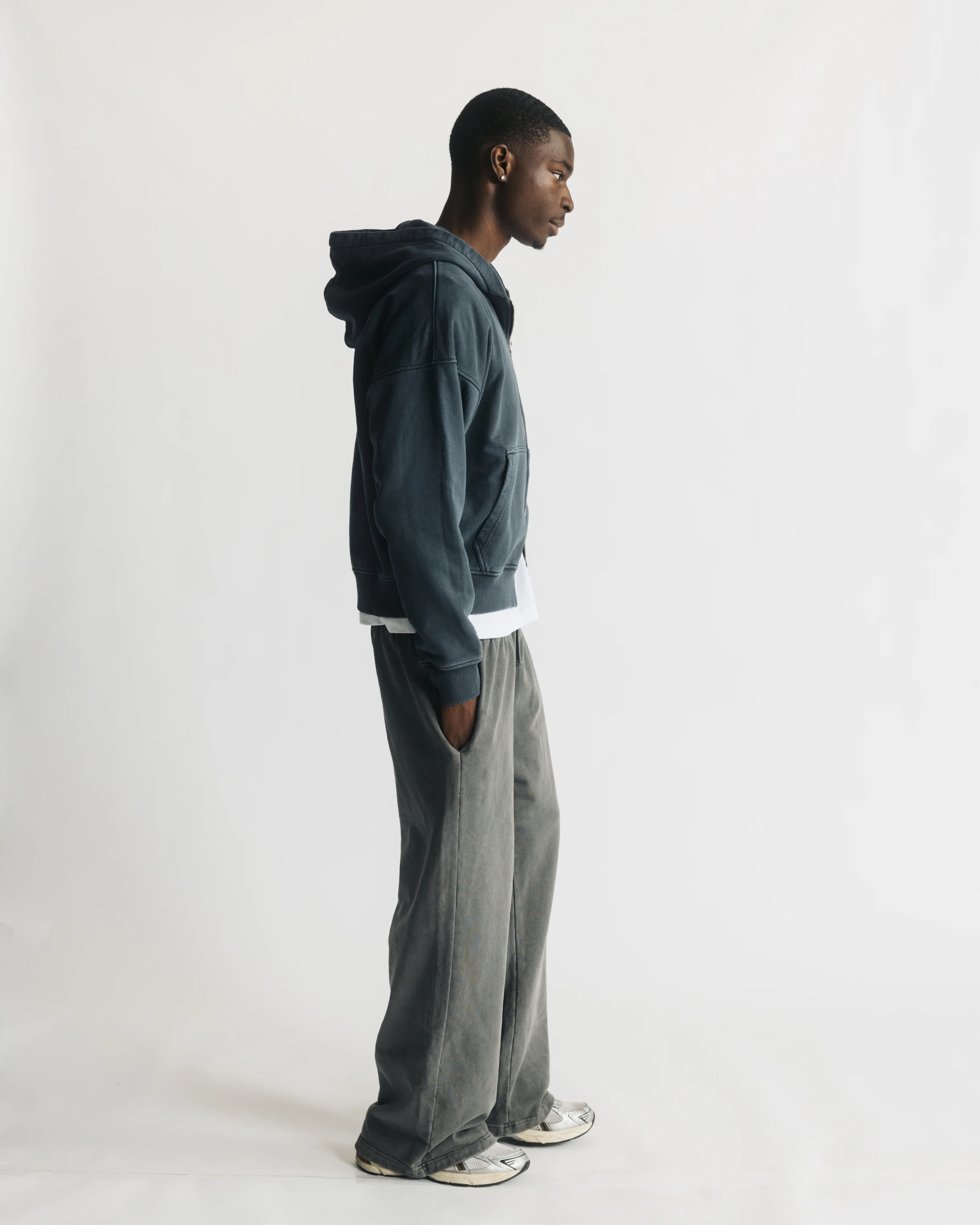 Thermal Lined Zip Hoodie - Vintage Navy - Image 5