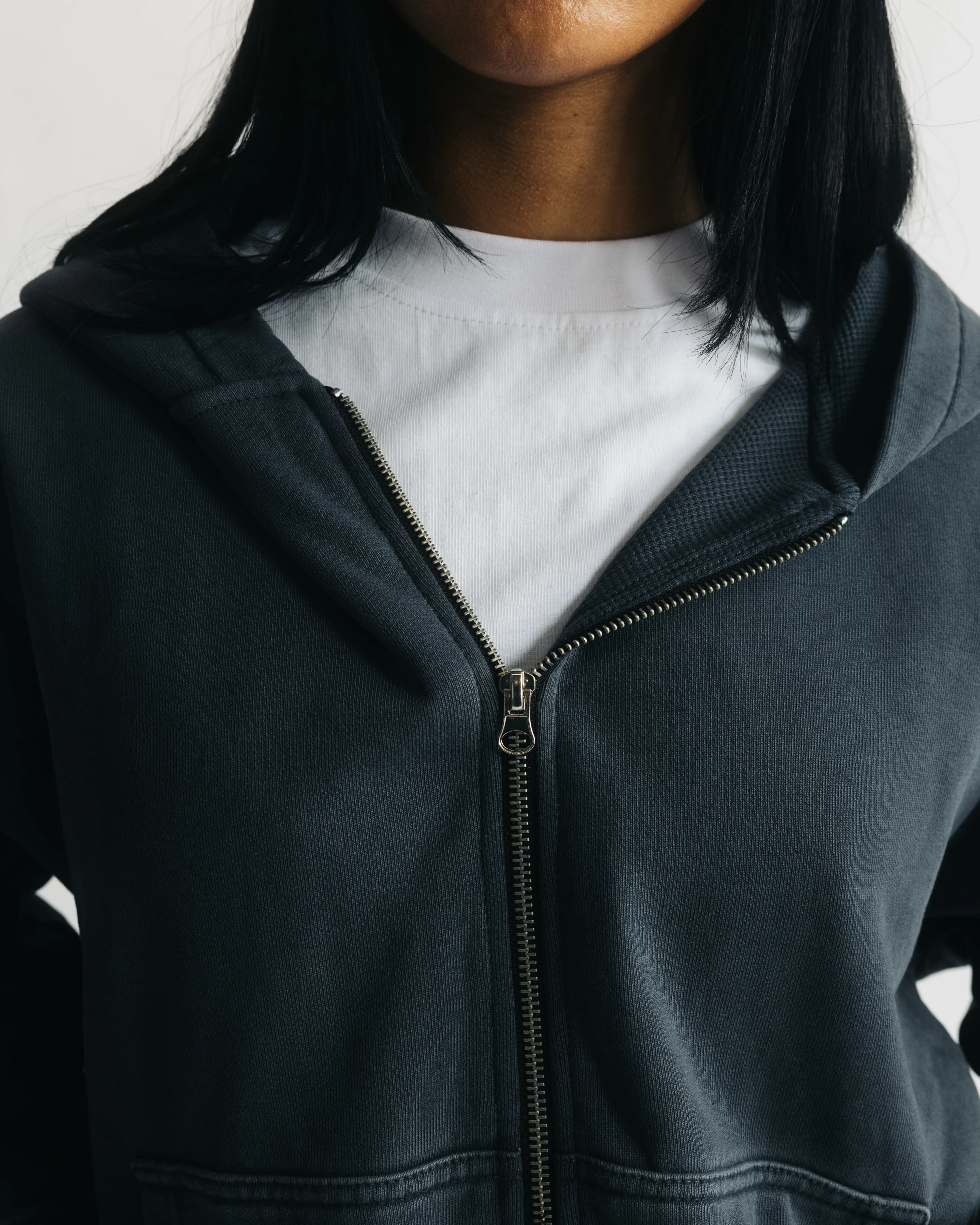 Thermal Lined Zip Hoodie - Vintage Navy - Image 7