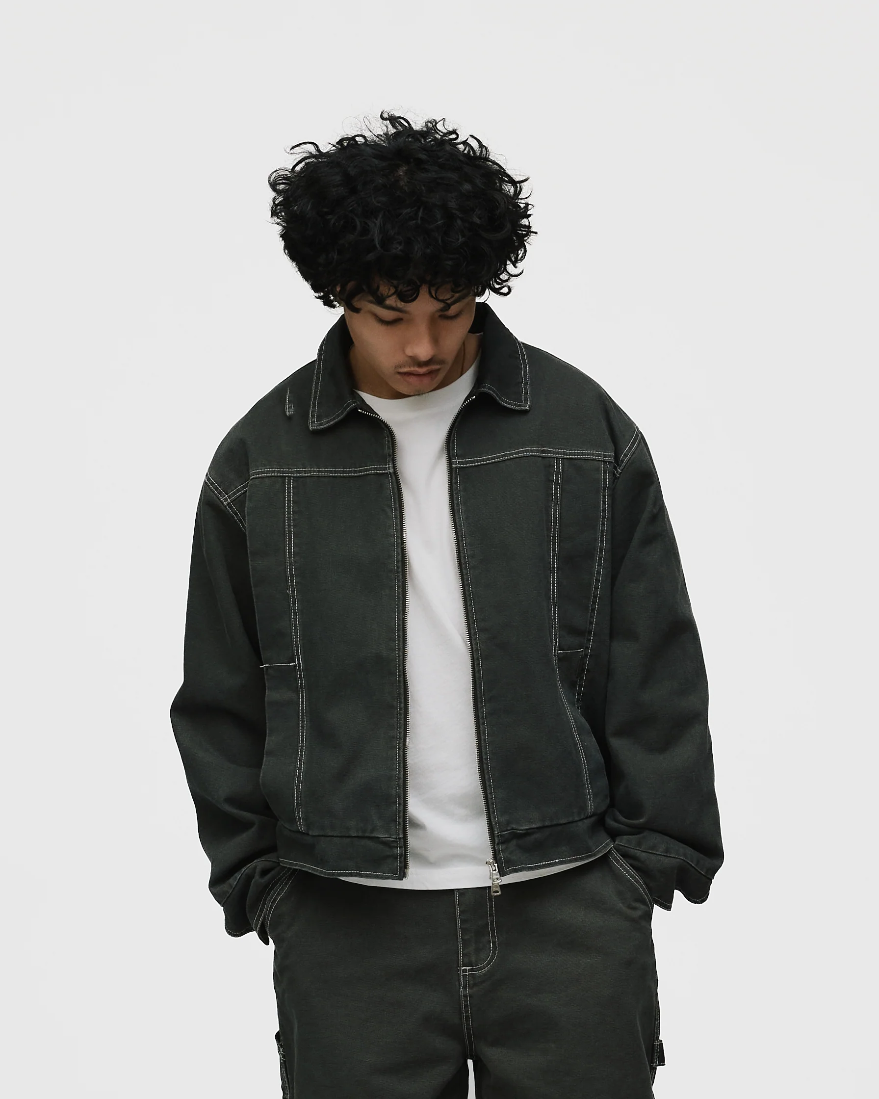 Workwear Jacket - Washed Grey - Image 3
