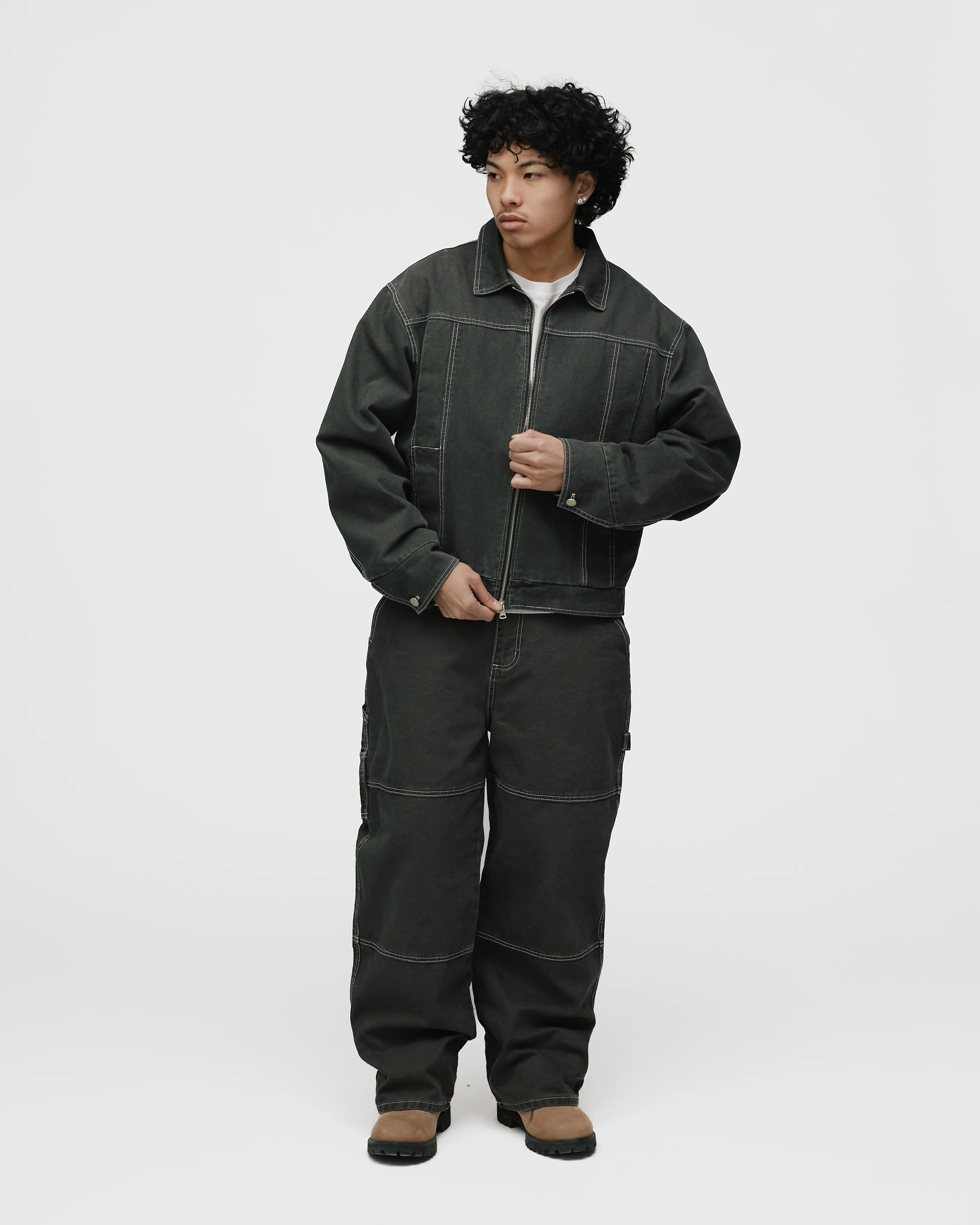 Workwear Jacket - Washed Grey - Image 4